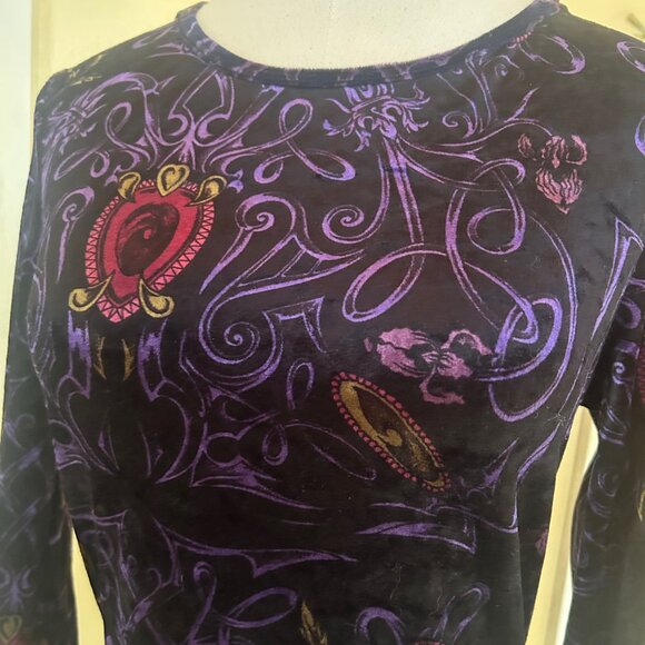 Vintage Betsey Johnson New York Velvet Top - Picture 7 of 11